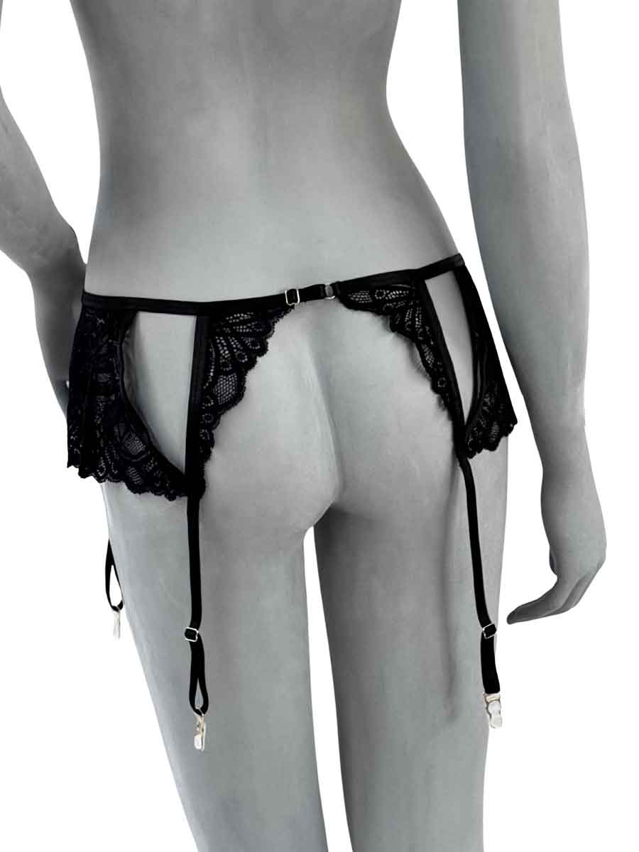 Cinta-liga Rosa — Renda Delicada, Sainha Lateral e Cut-Outs Decorativos